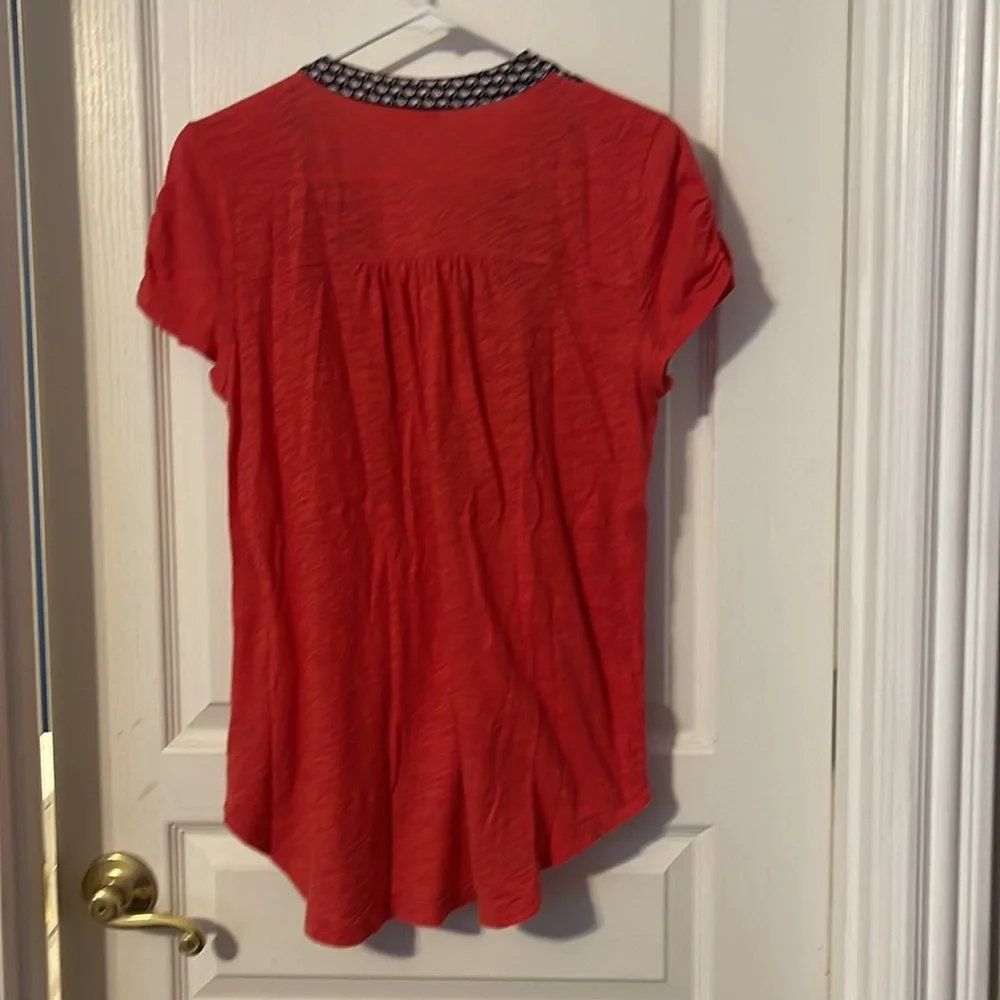 Anthropologie Meadow Rue red Henley - Picture 5 of 5